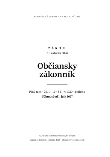 Nový Občiansky zákonník – A5 kniha – ukážka strany 1