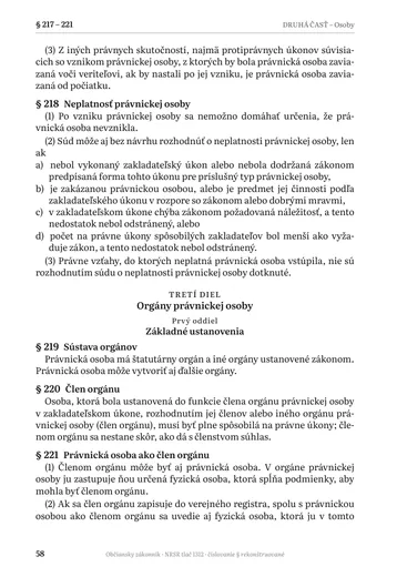 Nový Občiansky zákonník – A5 kniha – ukážka strany 58